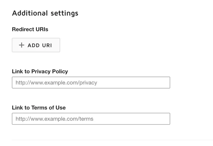 Docusign App redirect URI settings