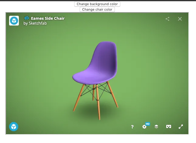 The viewer with the chair color changed