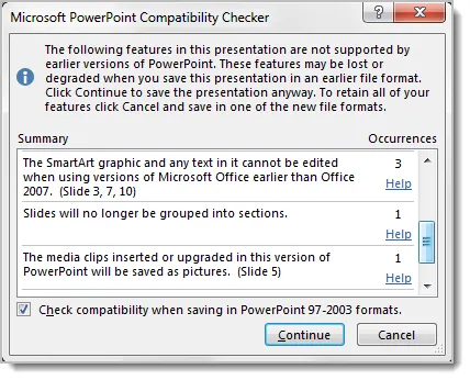 compatibility problem powerpoint