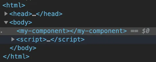 inspect my first web component