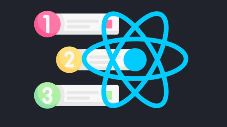 List and React logo