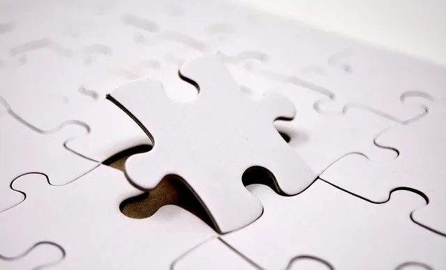 a jigsaw piece is placed in a puzzle